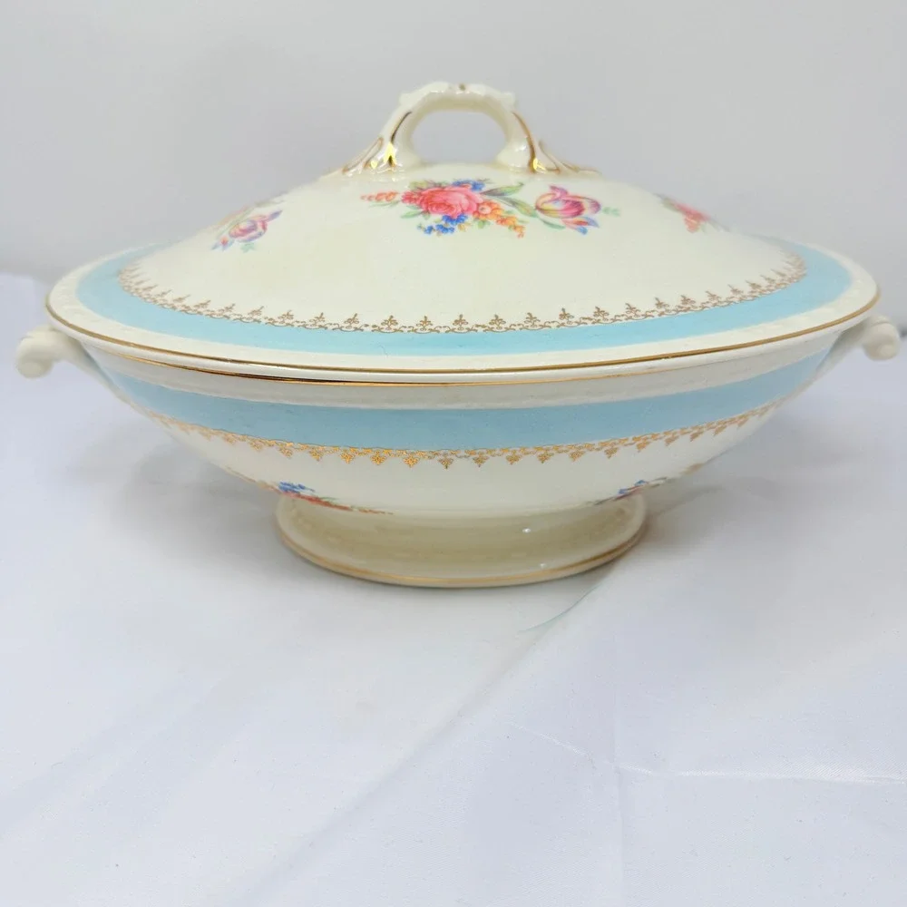 Vintage Homer Laughlin Georgian Eggshell Covered Vegetable  Dish f46 n5